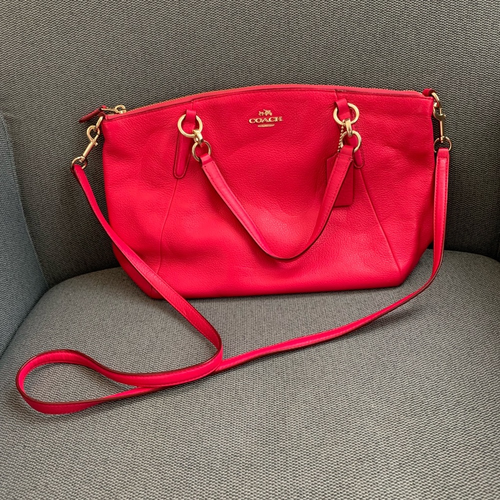 Coach pink cross body
